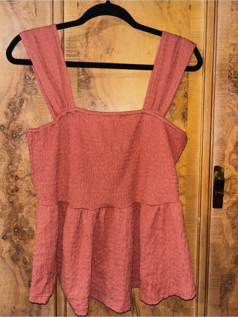 Rust Pink Textured Peplum Tank Top size XL
